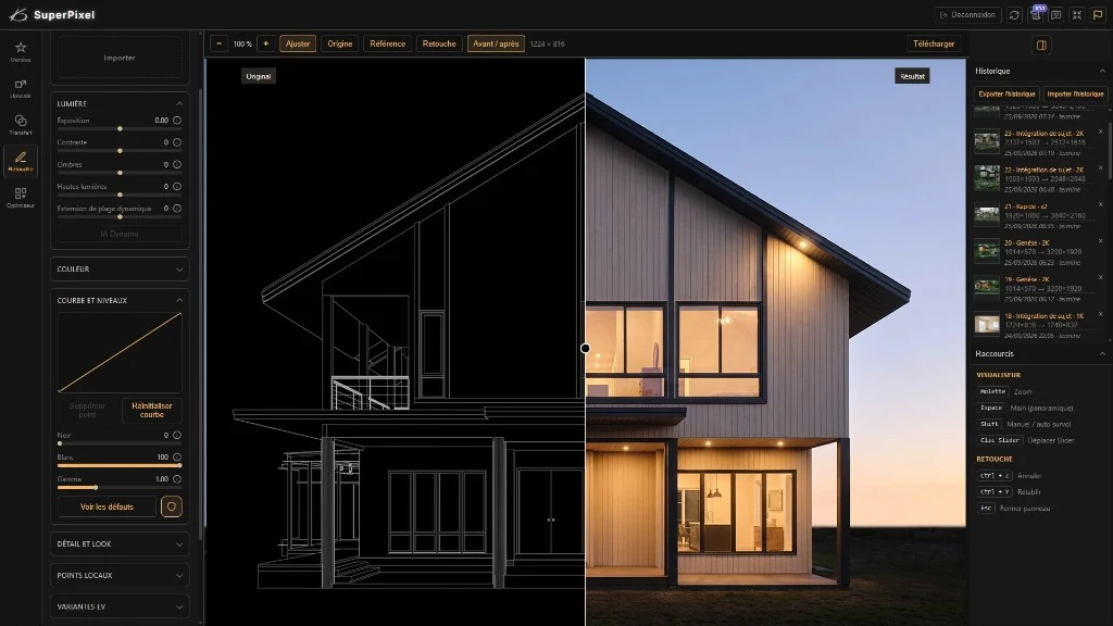 interface superpixel postproduction image rendu 3d coaching photorealisme 3d